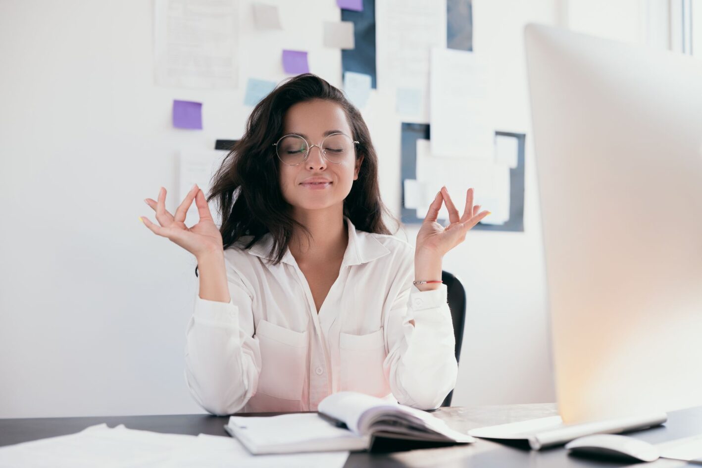 relaxation-meditation-young-woman-working-place